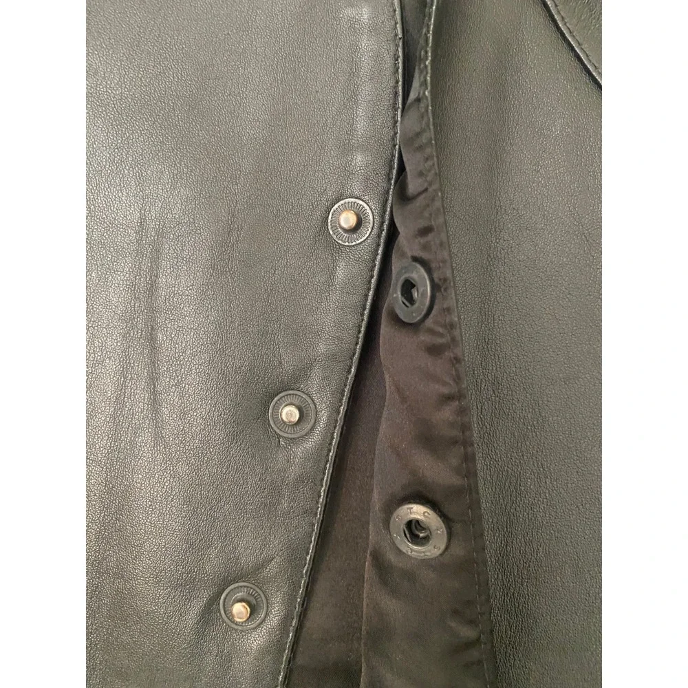 Katch Me Too West Mens Black Genuine Leather Western Snap Button Vest‎ XXXL